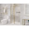 Anzzi 33.3 in. x 72 in. H Hinged Frameless Shower Door in Brushed Gold w/ Tsunami Guard Tempered Glass SD-AZ14-01BG - alternate 1